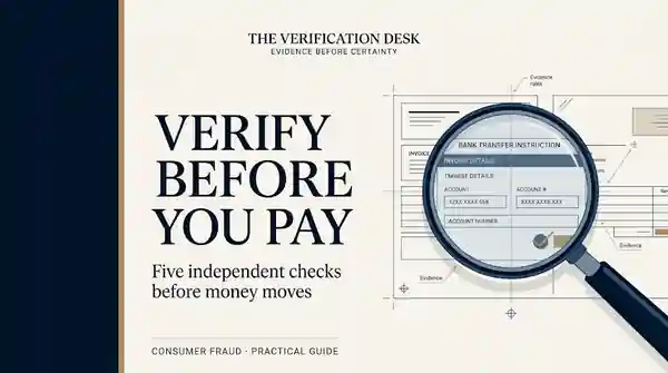 Verify Before You Pay — five independent checks before money moves